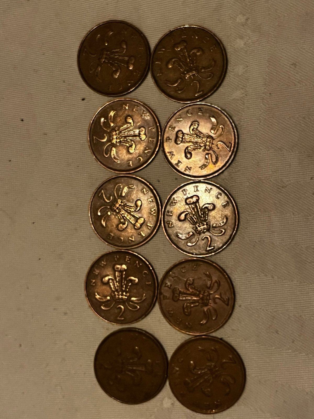 10   2 New pence munten uk, 1971,1981, Ophalen of Verzenden, Overige landen, Overige waardes, Setje