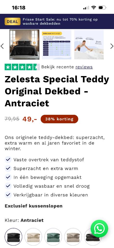 ZGAN Zeleata teddy dekbed 140x200, Eenpersoons, Ophalen of Verzenden, Grijs, Deken of Dekbed