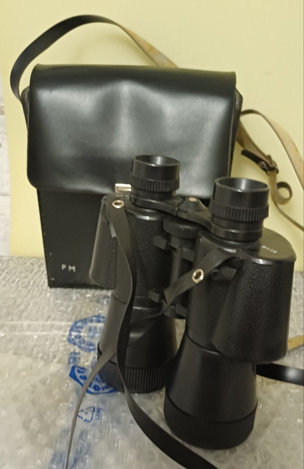 Verrekijker Brasil 5x50 met draagriem en lensdoppen, Audio, Tv en Foto, Ophalen, Gebruikt, Minder dan 8x, Porro (met knik)