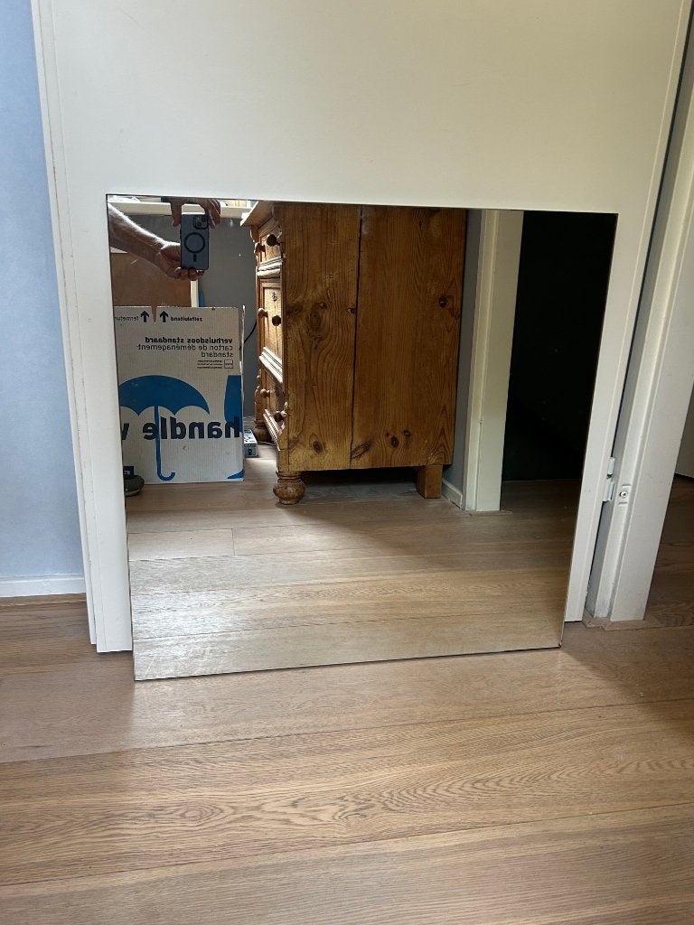 Spiegel [badkamer], Huis en Inrichting, Woonaccessoires | Spiegels, Ophalen, Gebruikt, Vierkant, Minder dan 100 cm