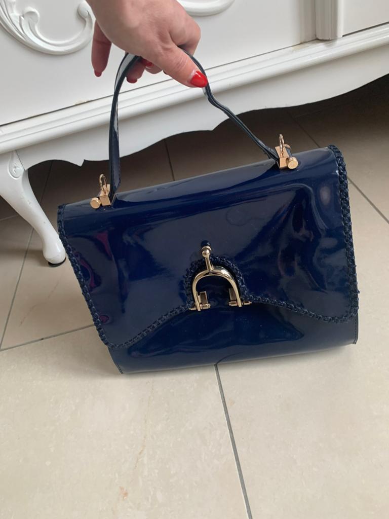 Nieuw blauw lak handtas, Ophalen of Verzenden, Nieuw, Blauw, Handtas