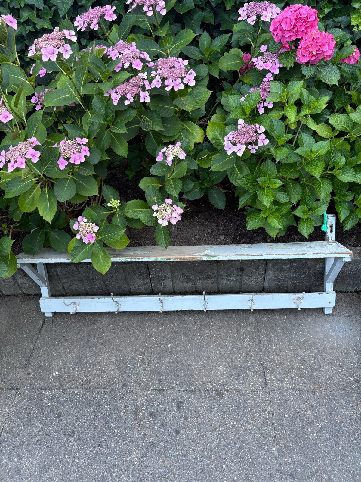 Vintage Brocante wandkapstok met plank, Huis en Inrichting, Woonaccessoires | Kapstokken, Gebruikt, Minder dan 100 cm, Hout, Ophalen