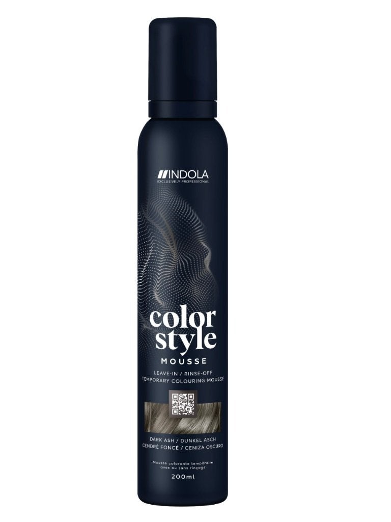 Indola Color Style Mousse , kleur: Dark Ash  "NEW", Ophalen of Verzenden, Nieuw, Gel, Wax, Haarlak of Mousse