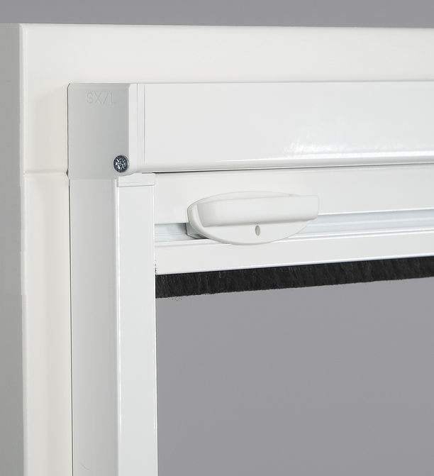 Rolhor wit met zwart gaas - eenvoudig bevestigen, Ophalen, Kunststof, Minder dan 80 cm, Overige typen