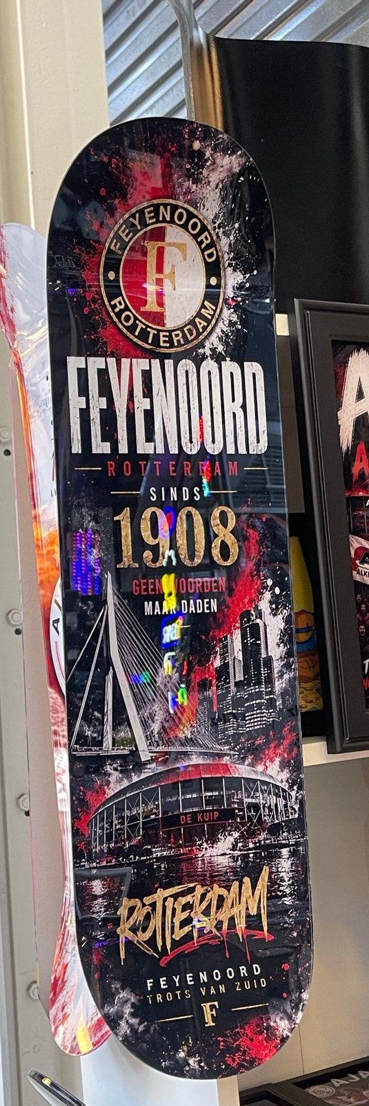 Plexiglas Feyenoord Skateboard Decoratie 65x17 cm, Ophalen of Verzenden