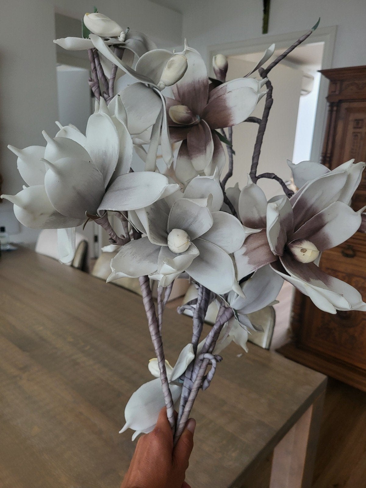 Prachtige kunstbloemen: Magnolia takken, Ophalen, Binnen, Gebruikt, Kunstbloem