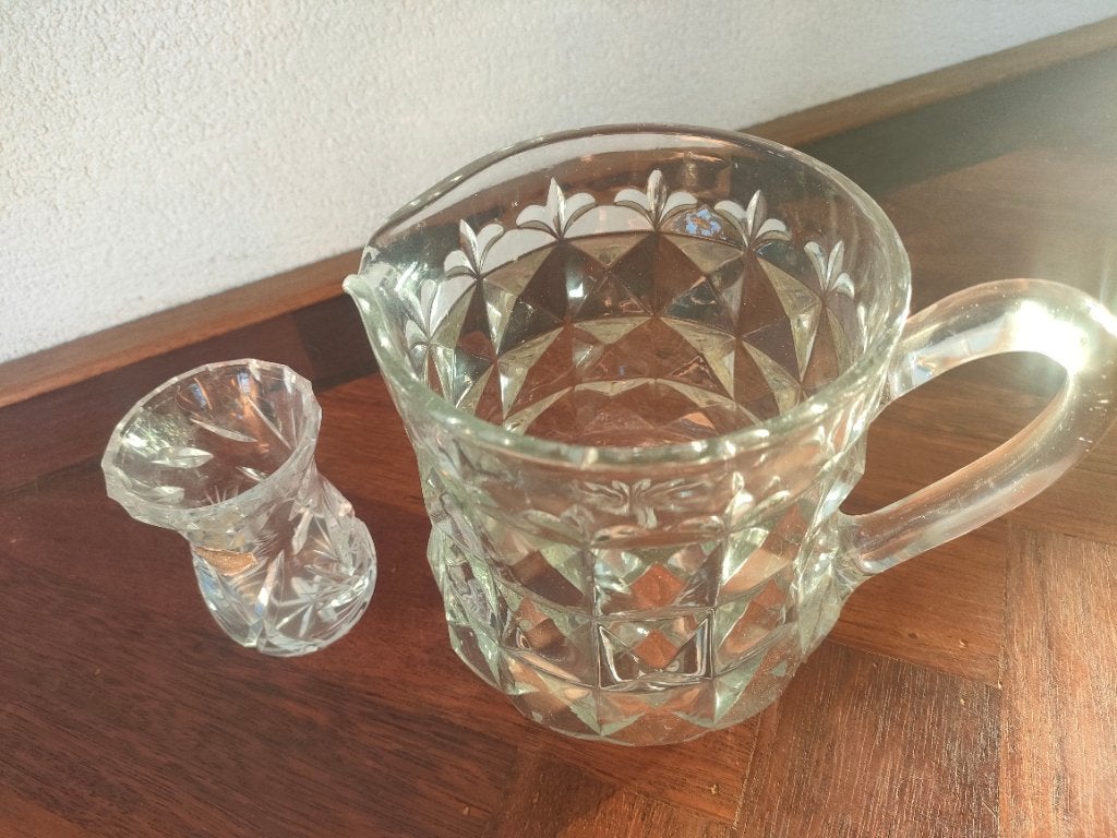 Vintage karaf en vaasje kristal, Ophalen