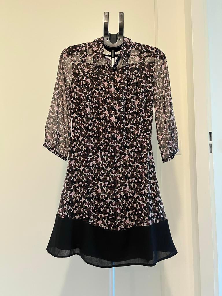 Jurk French Connection transparante mouwen maat S, Overige kleuren, Verzenden, Zo goed als nieuw, Knielengte