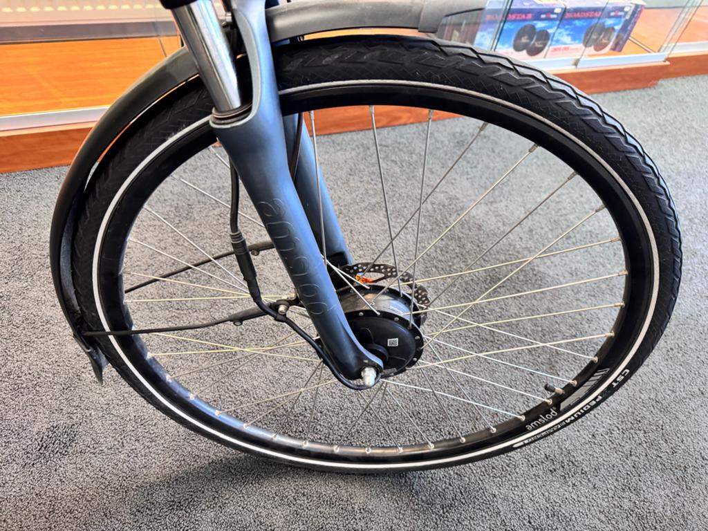 Amslod Hamilton MTX-600 E-bike - Blauw - 7 Speed - 600WH, Gebruikt, 51 tot 55 cm, 50 km per accu of meer, Ophalen