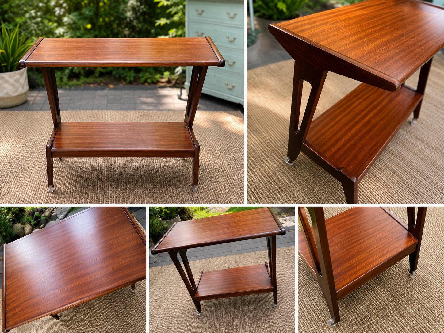 Vintage van Teeffelen troley/bijzettafel, Ophalen, Minder dan 55 cm, Gebruikt, 60 cm of meer