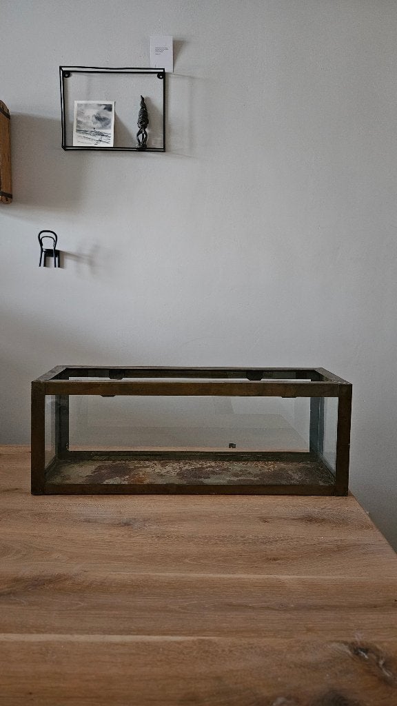 Riviera Maison glazen display box goud, Ophalen, Vintage, Gebruikt, Goud