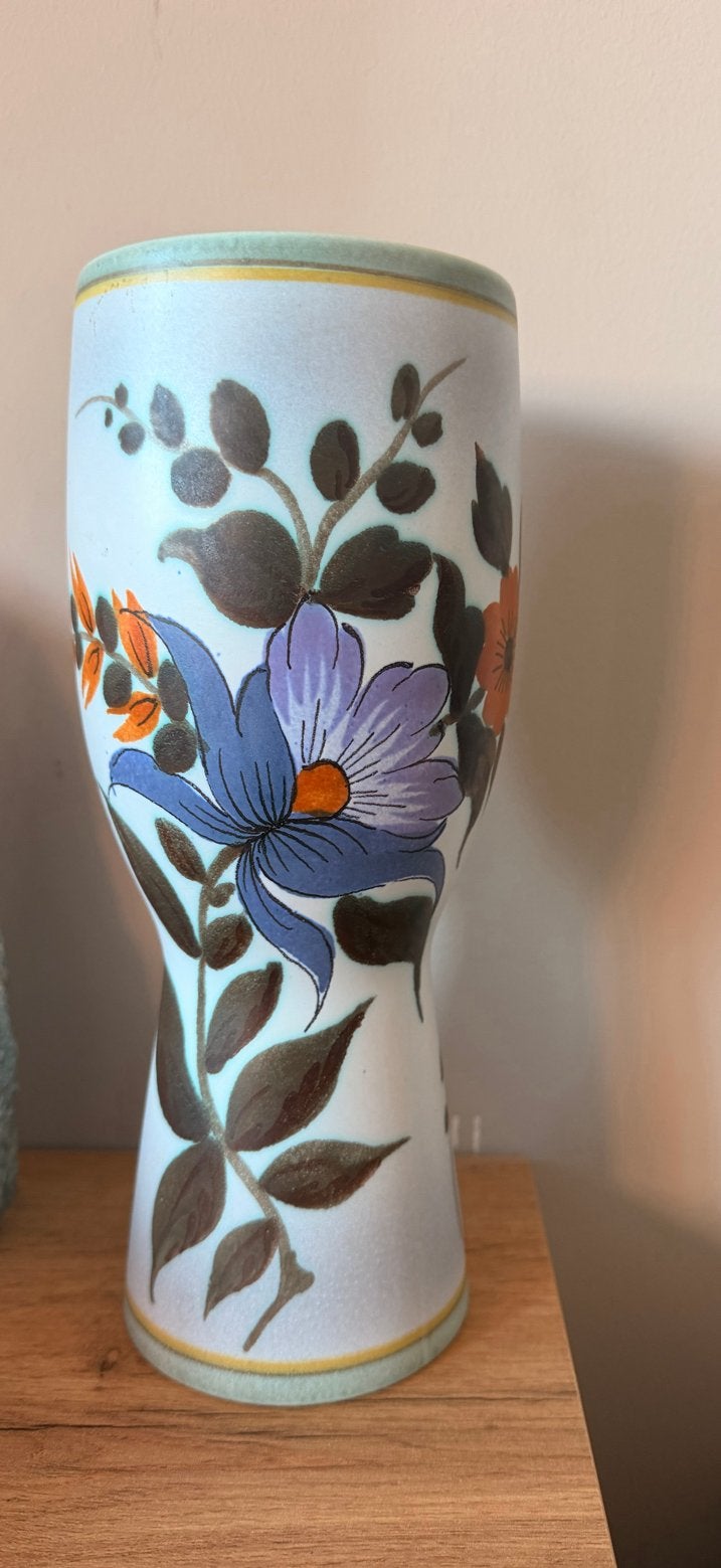 Vintage Gouda Plateel Vaas 1523 Flora Holland Iris - Gaaf, Antiek en Kunst, Antiek | Vazen, Ophalen of Verzenden
