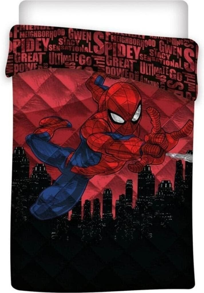 Spiderman Bedsprei Gewatteerd - 140x200 - Marvel Beddensprei, Wasbaar, Meerkleurig, Eenpersoonsbed, Nieuw