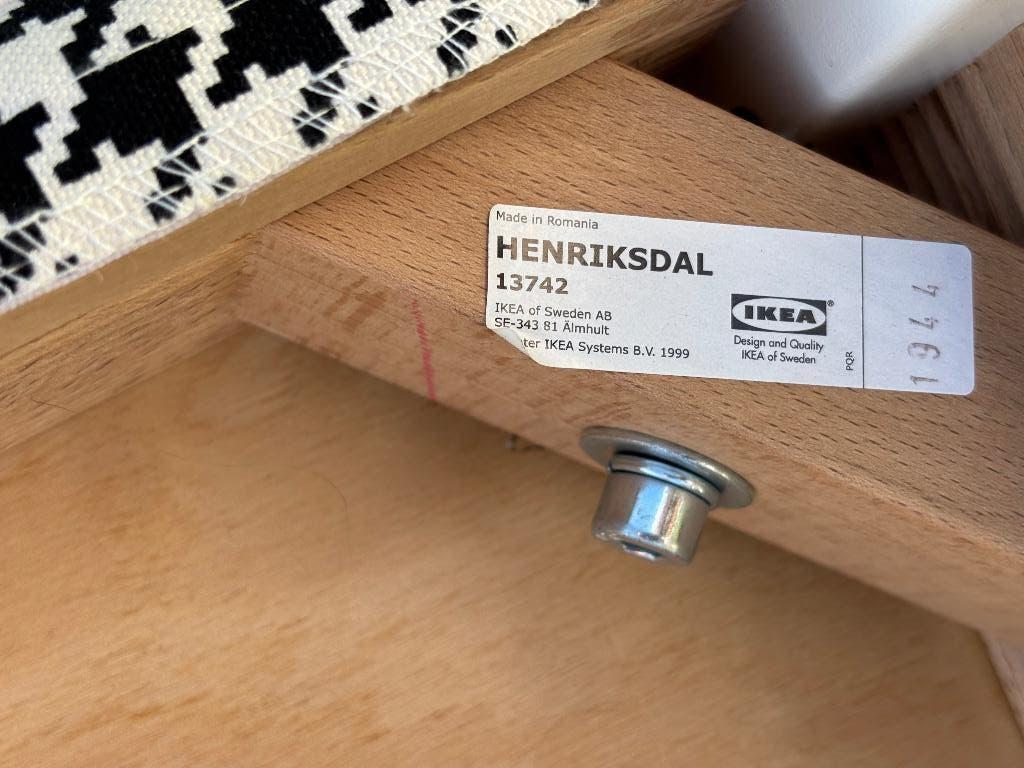 4 Ikea stoelen Henriksdal nr 13742, Huis en Inrichting, Ophalen, 50 tot 100 cm, Stoelen met uitwasbare bekleding middels klitteband