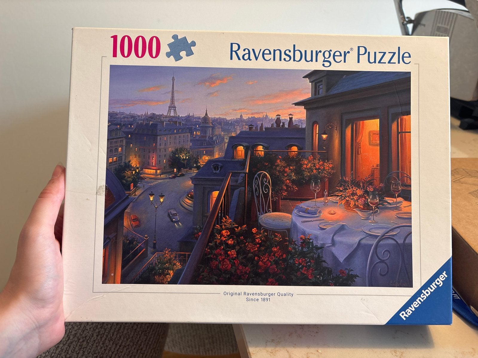 Ravensburger Legpuzzel 1000 stukjes - Romantisch Parijs, Ophalen, 500 t/m 1500 stukjes, Zo goed als nieuw, Legpuzzel