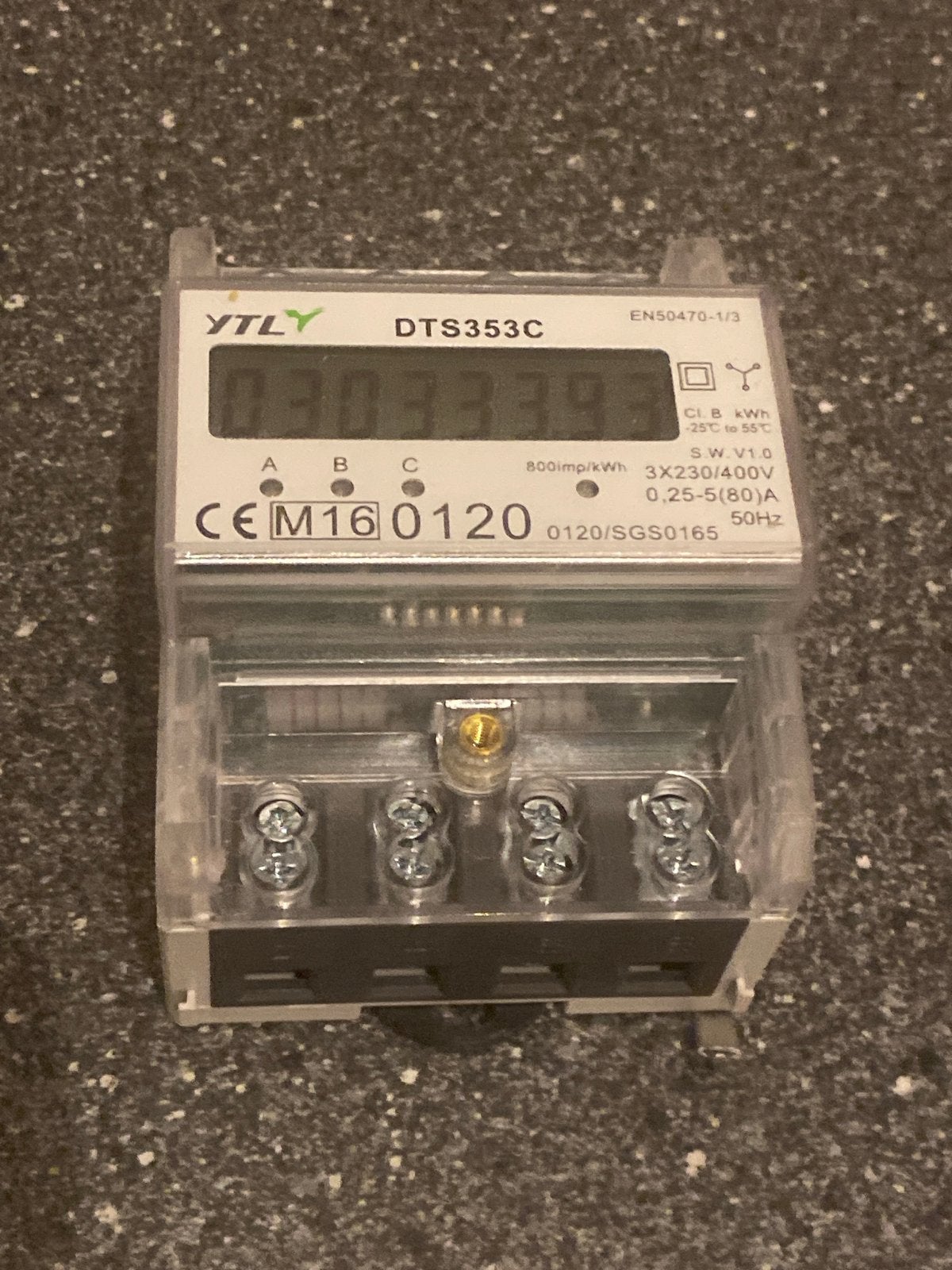 YTL DTS353C Digitale Energiemeter KWH Meter 3-fase, Ophalen of Verzenden, Zo goed als nieuw, Overige merken, Overige typen