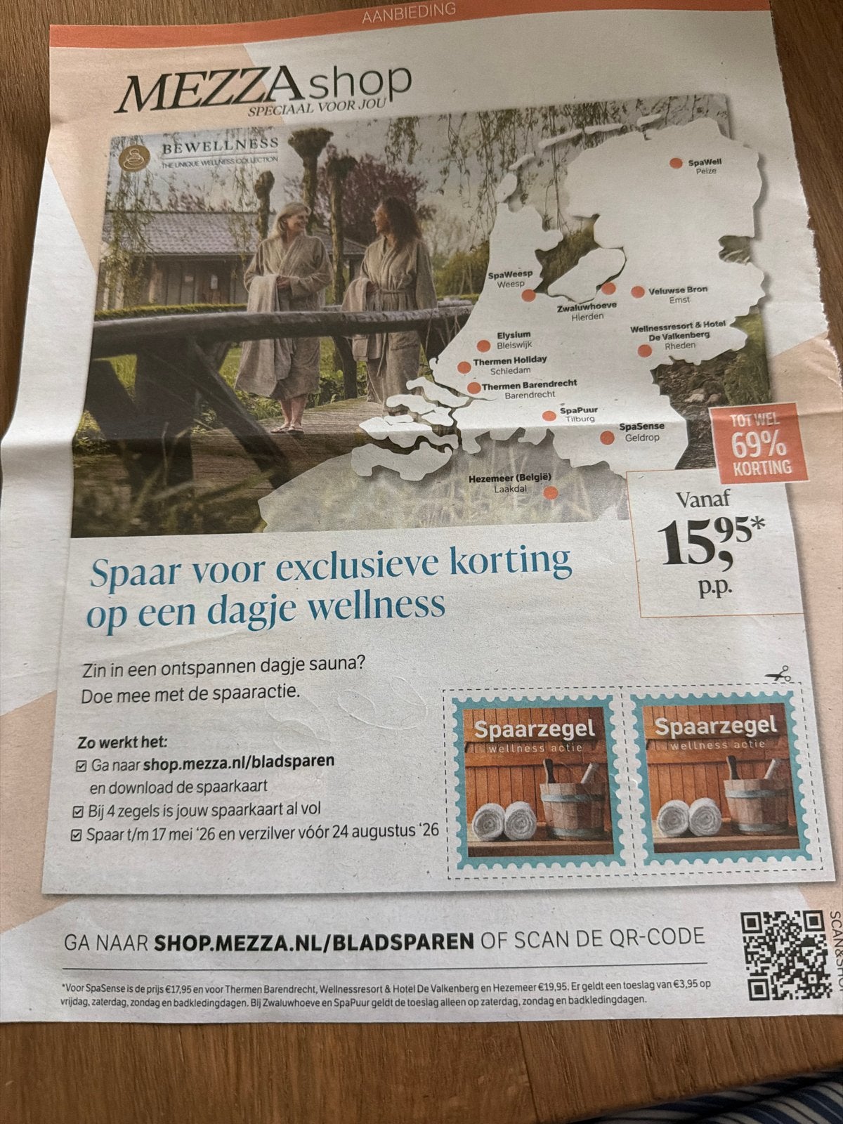 20 zegels dagje wellness tubantia sauna 24 augustus 2026, Twee personen, Kortingsbon, Spa of Sauna