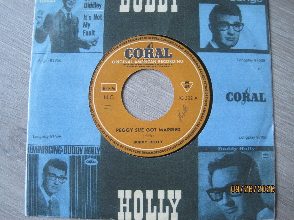 Buddy Holly   -  Peggy sue got married, Fotohoes, Overige genres, 7 inch, Ophalen of Verzenden