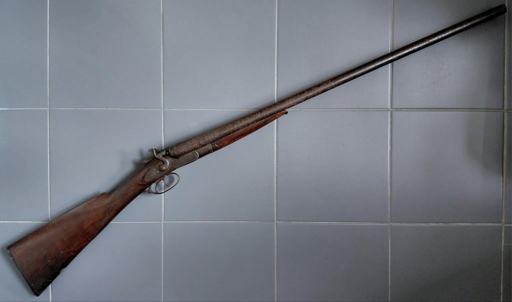 Antiek Engels toplever hagel geweer kal 12 zwartkruit, Antiek en Kunst, Ophalen of Verzenden