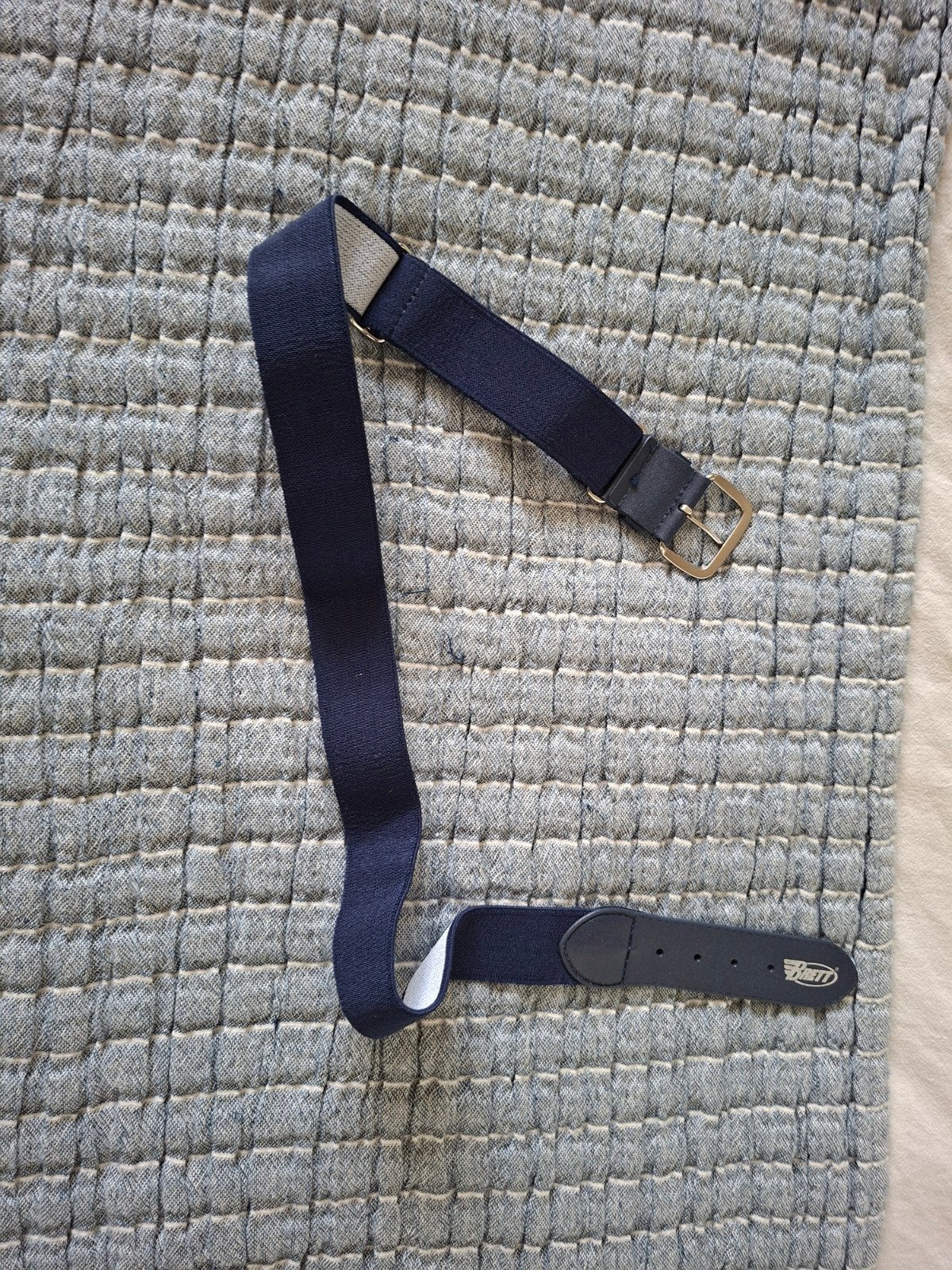 Donkerblauwe elastische riem met leren details, Sport en Fitness, Honkbal en Softbal, Ophalen of Verzenden