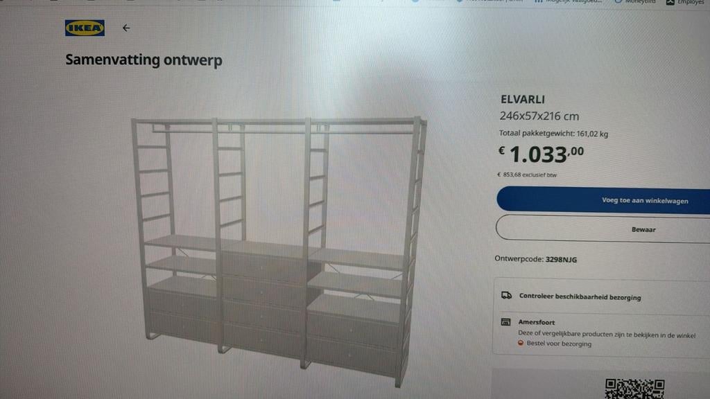 Ikea Elvarli Kledingkast, zeer netjes!, Ophalen, Zo goed als nieuw, 50 tot 75 cm, 150 tot 200 cm