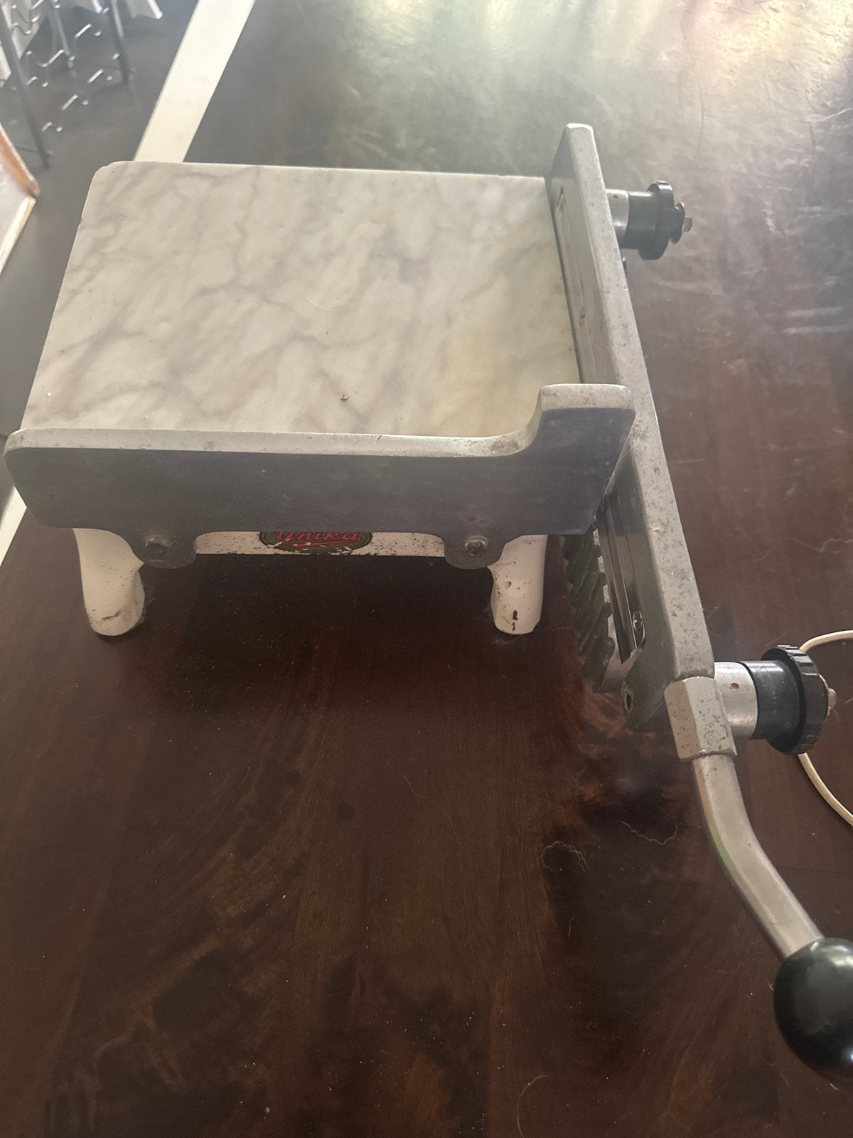 Vintage Unika Snijmachine met Marmeren Plaat, Ophalen, Gebruikt