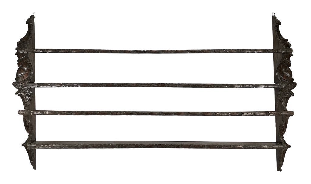 1358. Eiken bordenrek, eind 19e eeuw, Antiek en Kunst, Curiosa en Brocante, Ophalen