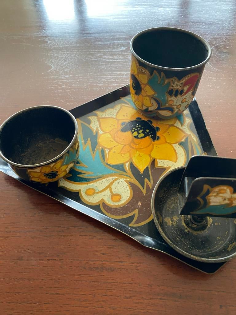 METAWA rookstel met bloemmotief uit 1946 vorige eeuw, Ophalen of Verzenden