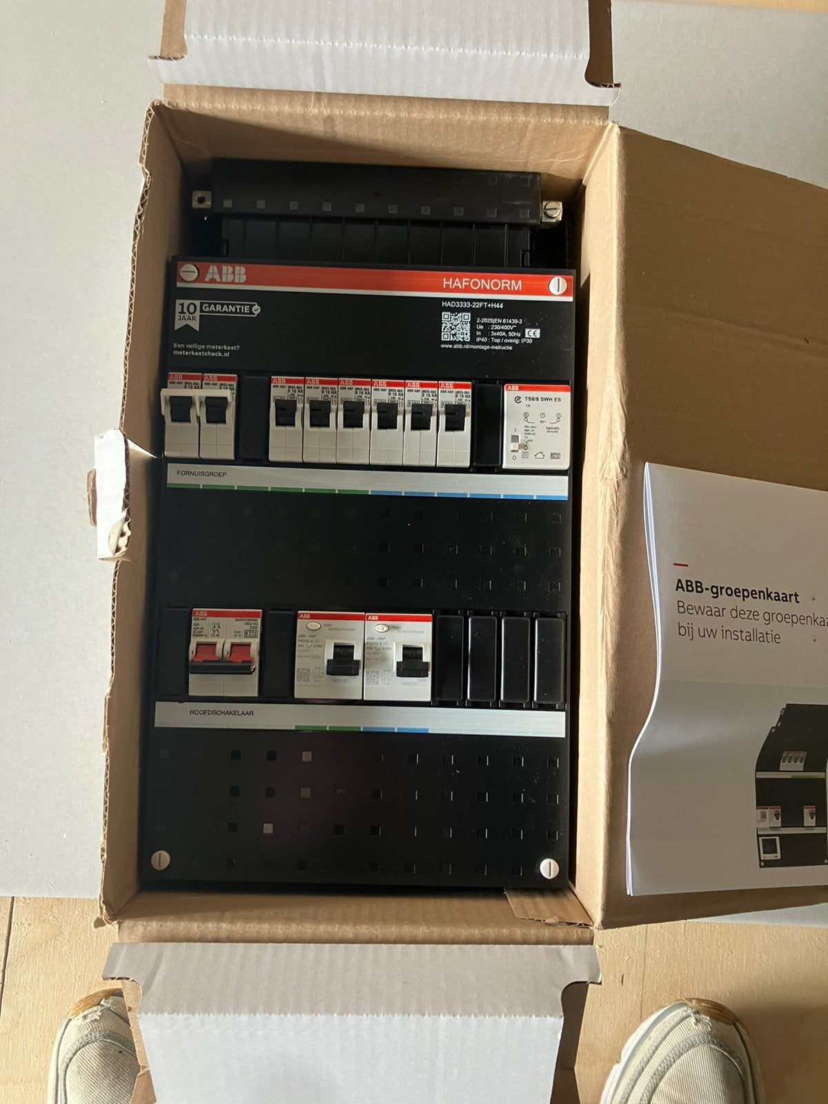 Nieuwe abb 1 fase meterkast met  8 groepen en kookgroep, Doe-het-zelf en Verbouw, Verzenden, Nieuw, Overige typen