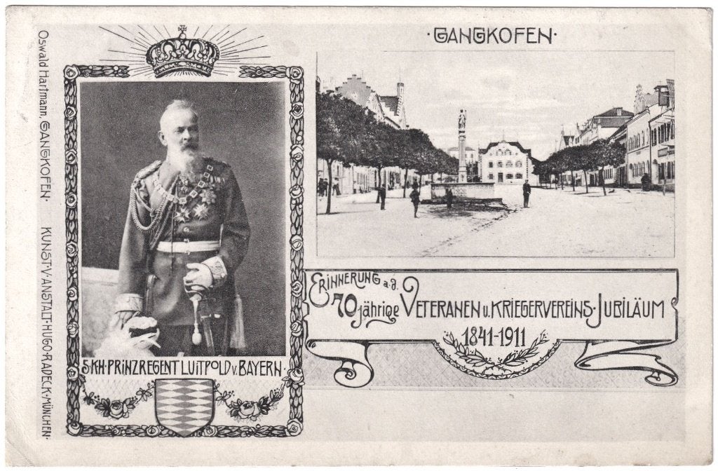 Kaart 1911 - Prins Regent Luitpold Van Beieren - Gangkofen, Ophalen of Verzenden, Gebruikt, Buitenland, Kaart, Foto of Prent