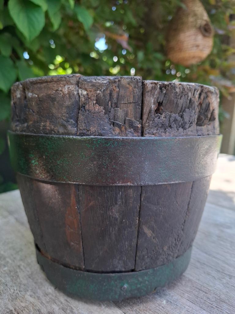 Antieke kaasmal met metalen banden, Ophalen of Verzenden