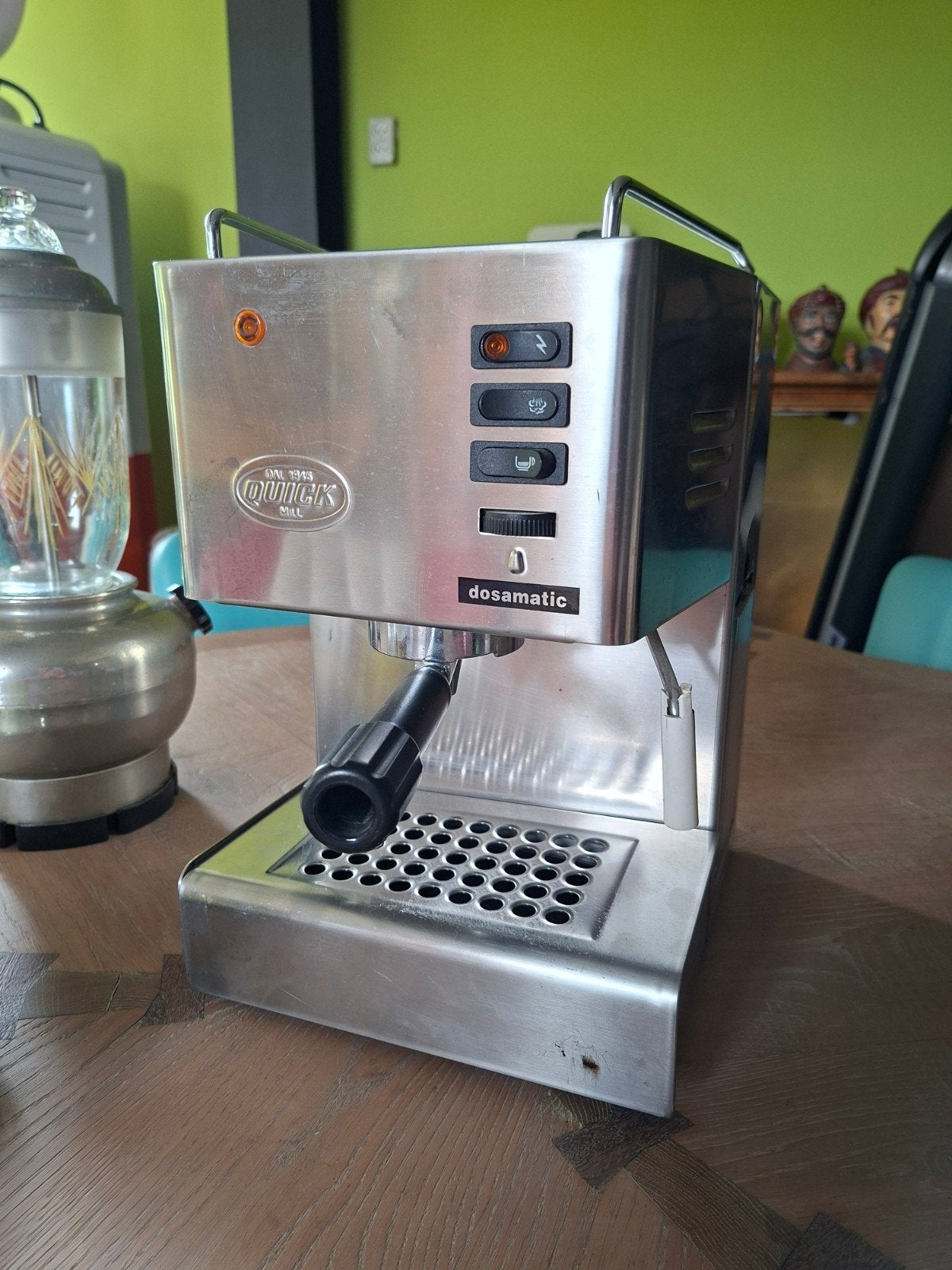 Quick Mill Dosamatic Espresso Apparaat - RVS, Stoompijpje, Gebruikt, Espresso apparaat, Gemalen koffie