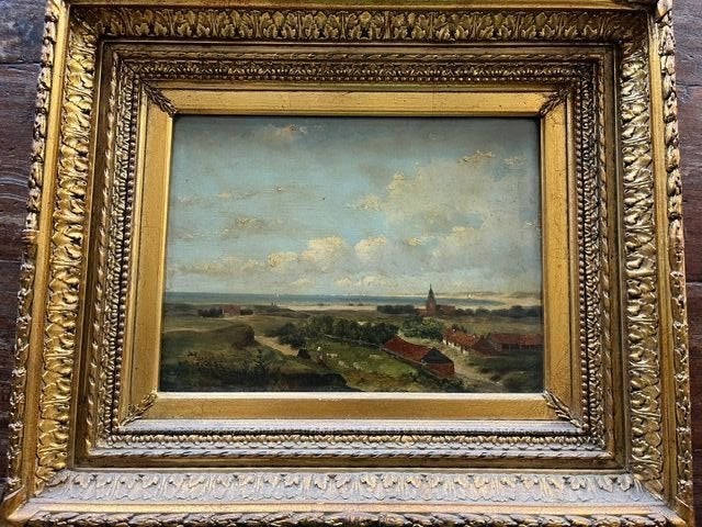 J.H.Weissenbruch 1824-1903 schilderij Haagse School, Paneel, Nederlandse school, Ophalen of Verzenden, Olieverf