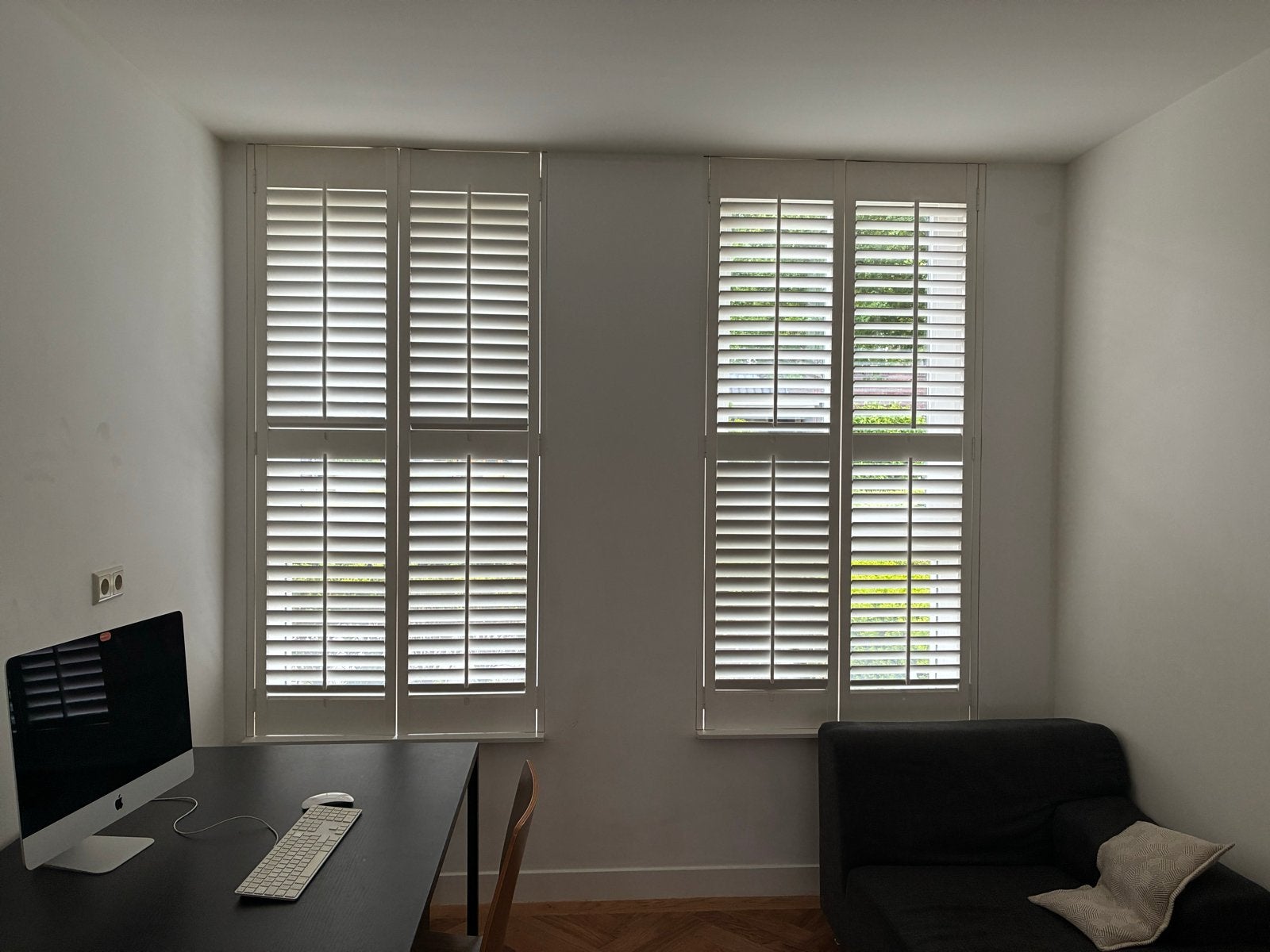 Witte houten shutters - 2 stuks, Ophalen, Wit, Hout, Shutter