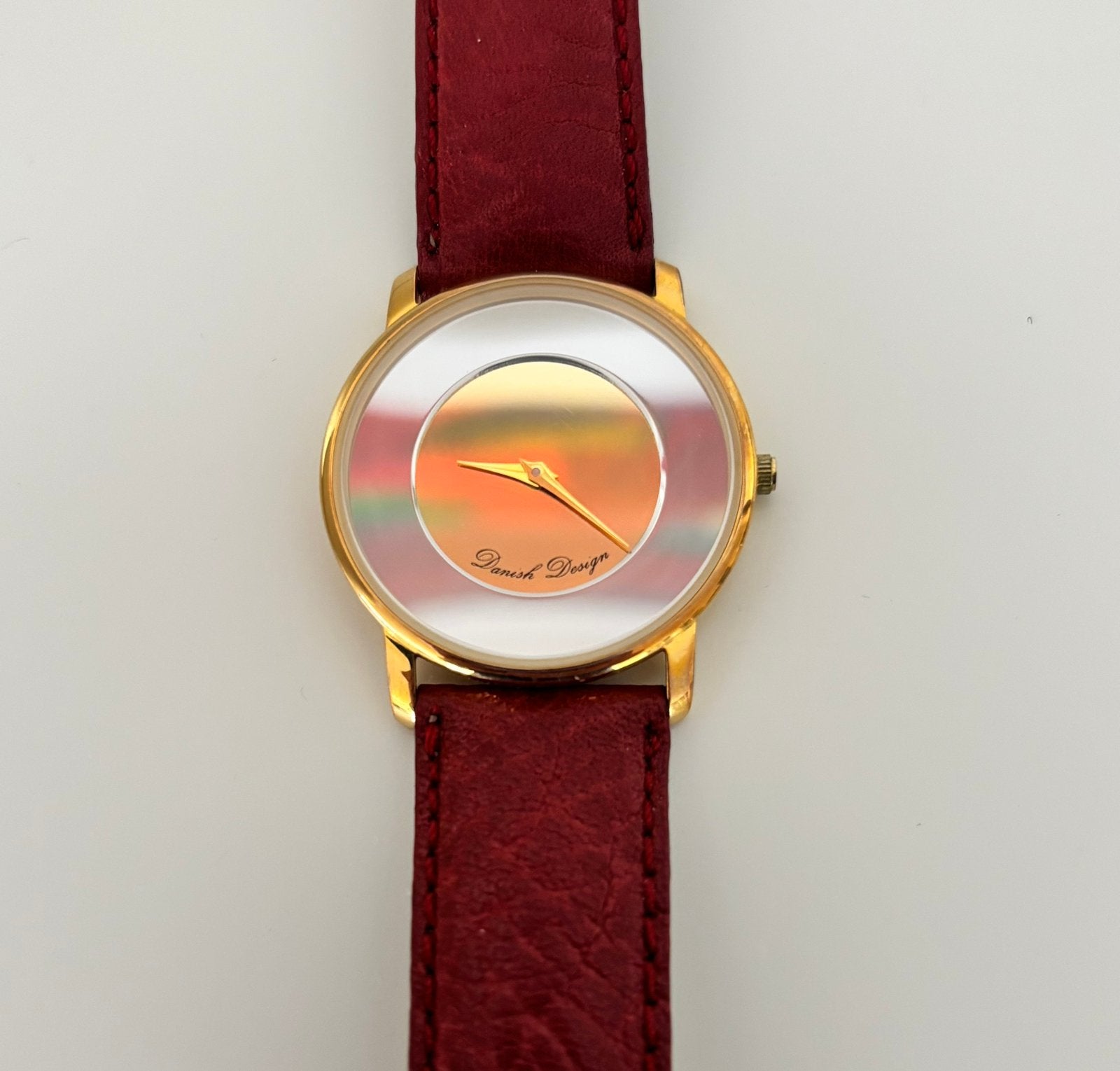 Danish Design horloge in nieuwstaat, Ophalen of Verzenden, Zo goed als nieuw, Leer, Overige merken