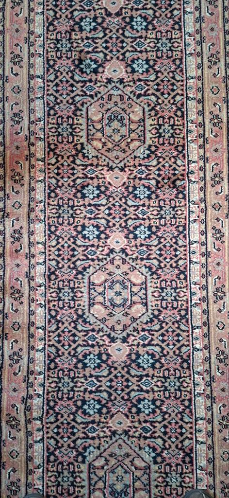 Prachtige Bidjar Loper - Handgeknoopt Oosters wollen Tapijt, Ophalen, Oosters, Traditioneel, Klassiek, Gebruikt, Blauw