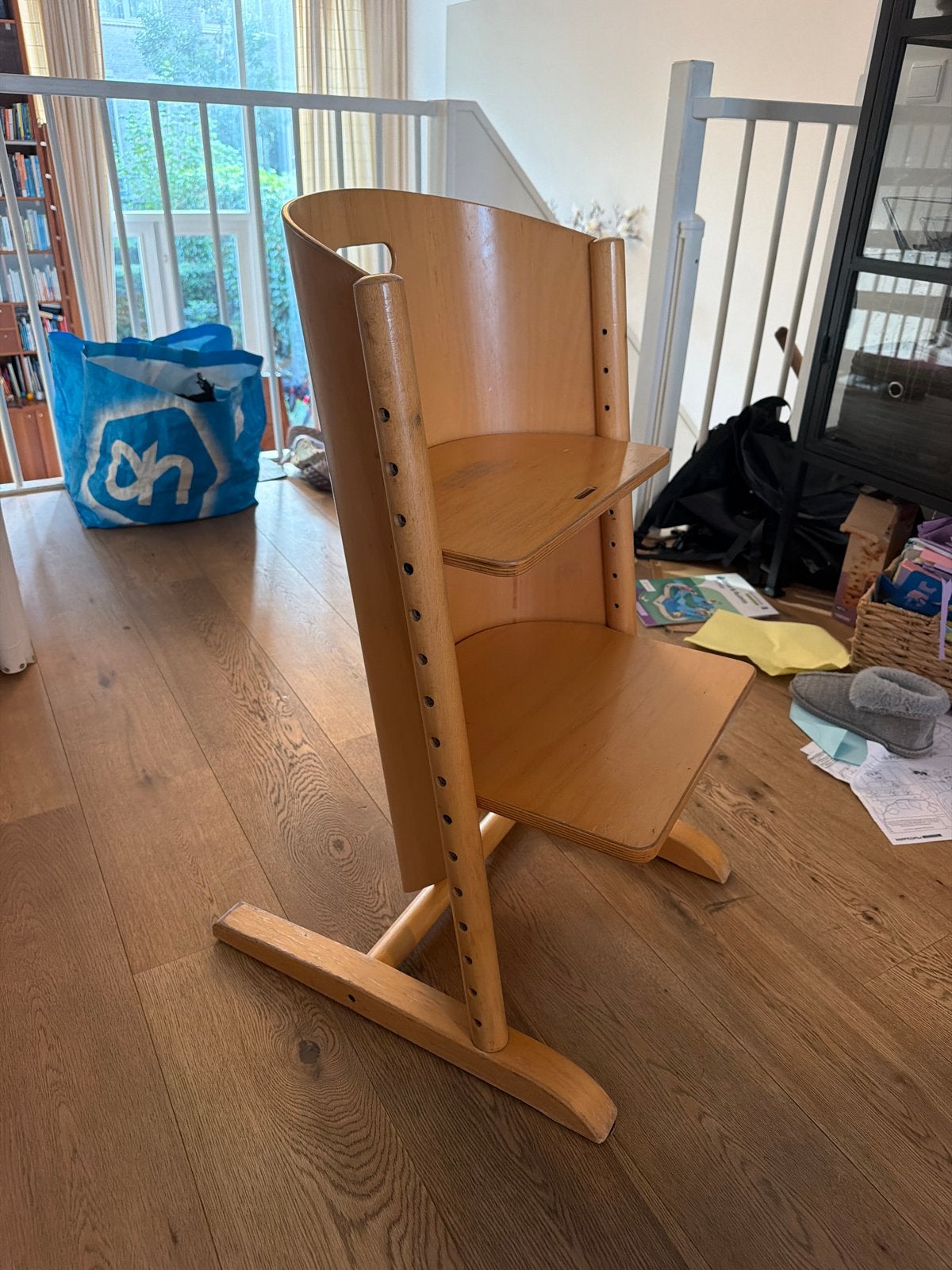 Moizi houten meegroeistoel, Ophalen of Verzenden, Gebruikt, Meegroeistoel, Aanschuifbaar