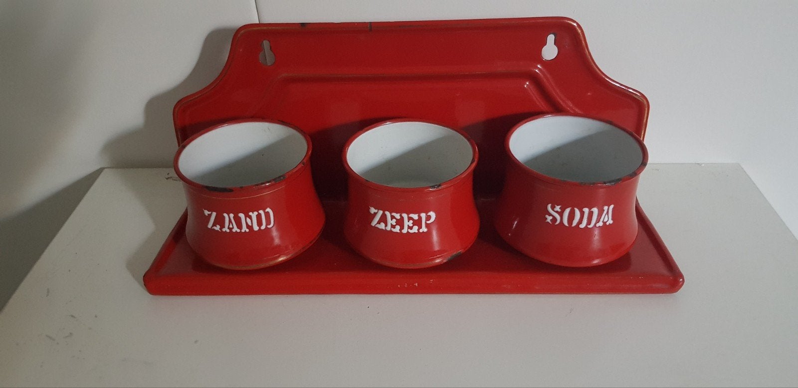 Emaille zand zeep soda antiek  jaren 40 grootmoedertijd, Ophalen of Verzenden