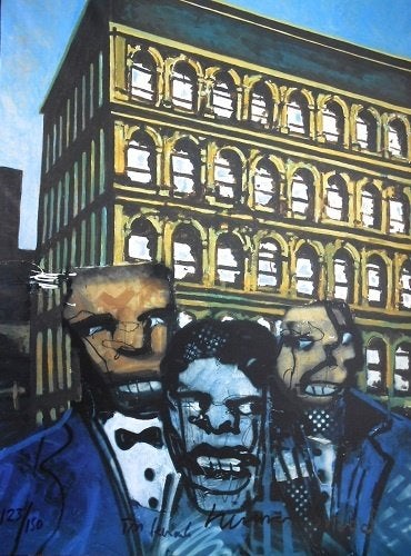 Herman Brood - "Elm Street", Gesigneerd, Verzenden, Zeefdruk