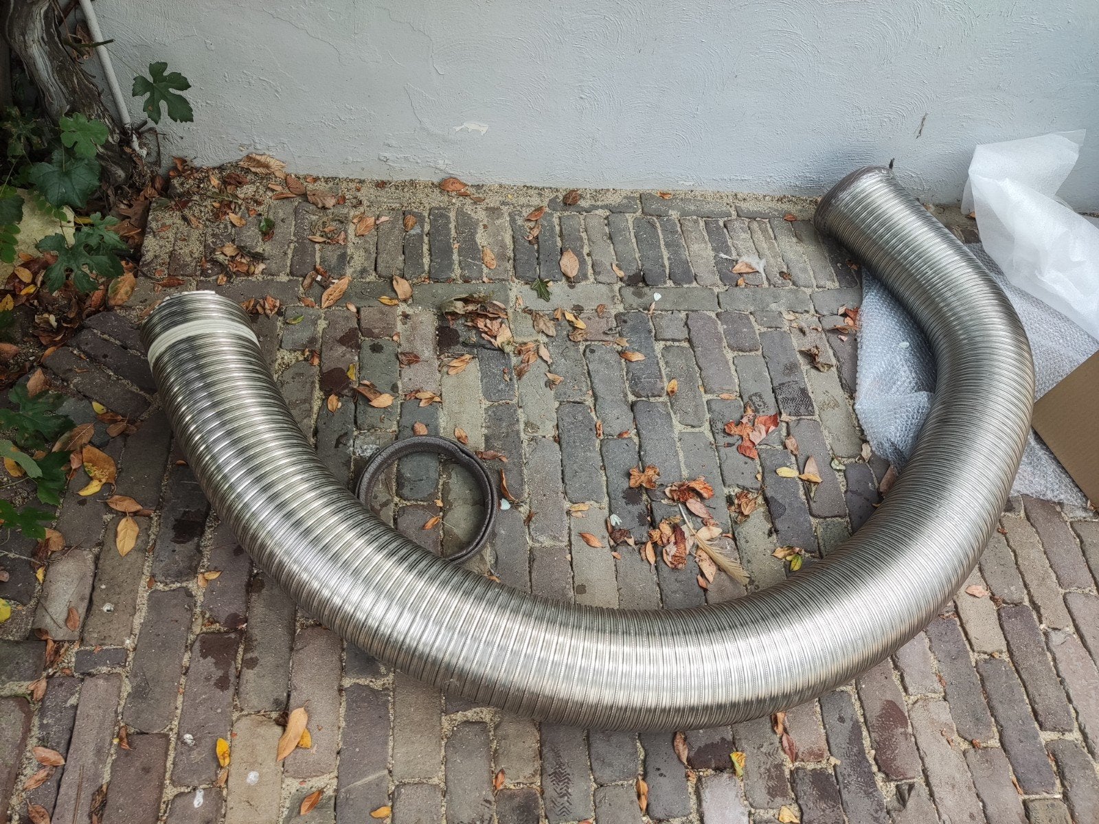 Flexibele RVS dubbelwandige kachelbuid, Huis en Inrichting, Ophalen, Zo goed als nieuw