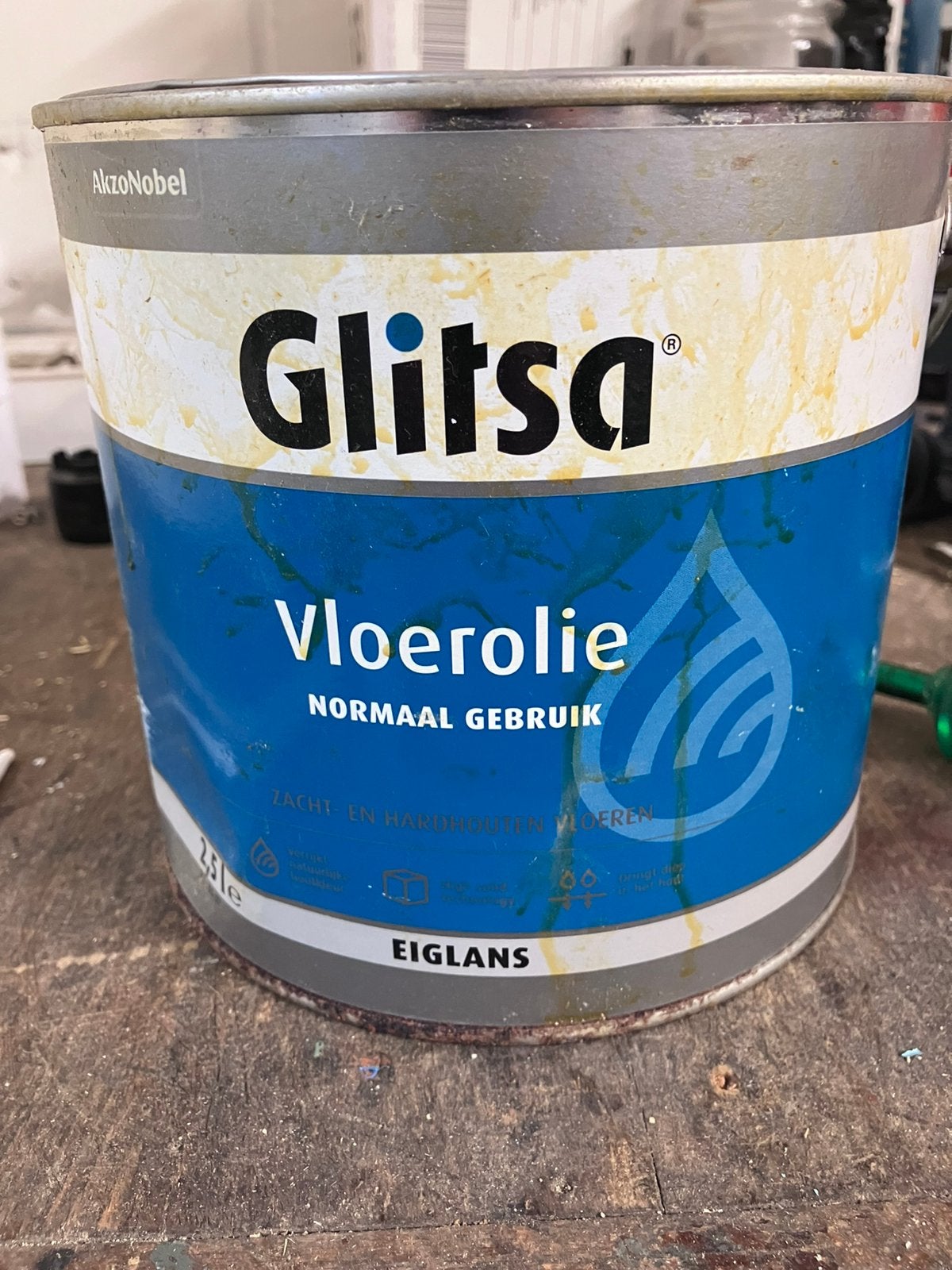 Glitsa vloerolie eiglans, Doe-het-zelf en Verbouw, Minder dan 5 liter, Ophalen of Verzenden, Gebruikt, Overige kleuren