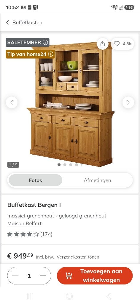 Mexicaans grenen buffetkast, Huis en Inrichting, Ophalen, Gebruikt, 25 tot 50 cm, 200 cm of meer