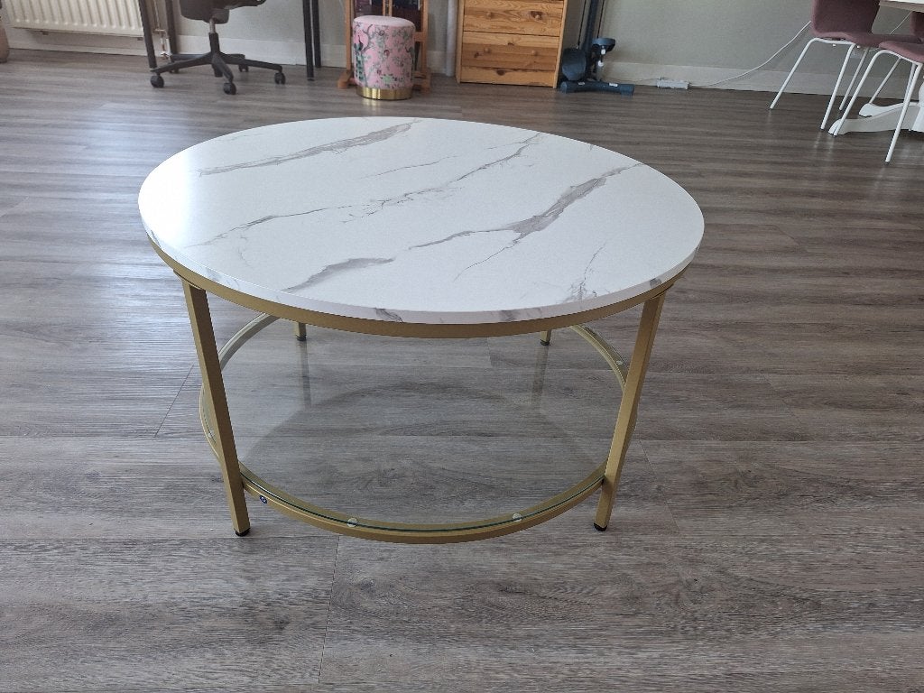 Salontafel Chongu marmer wit Fredriks, Ophalen, 100 tot 150 cm, 50 tot 100 cm, Zo goed als nieuw