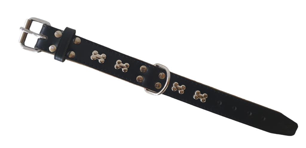 PET PRODUCTS Bones Halsband Zwart Nekomtrek 26-33 cm KOOPJE!, Ophalen of Verzenden, Handgemaakt, Nieuw