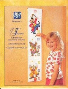 Borduurpakket Groeimeter clowntjes 70655, ., Nieuw, Ophalen of Verzenden, .