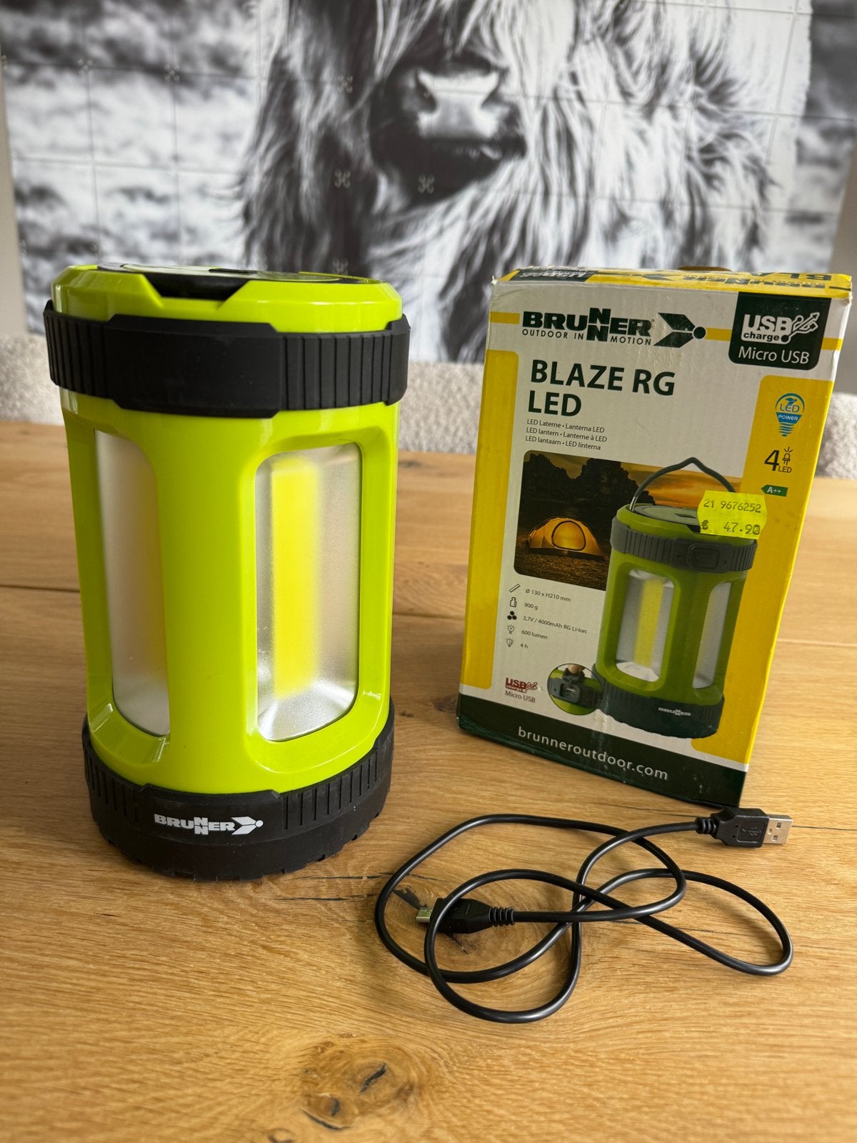 Brunner Blaze RG LED Campinglamp - Oplaadbaar, Ophalen of Verzenden, Nieuw, Accu