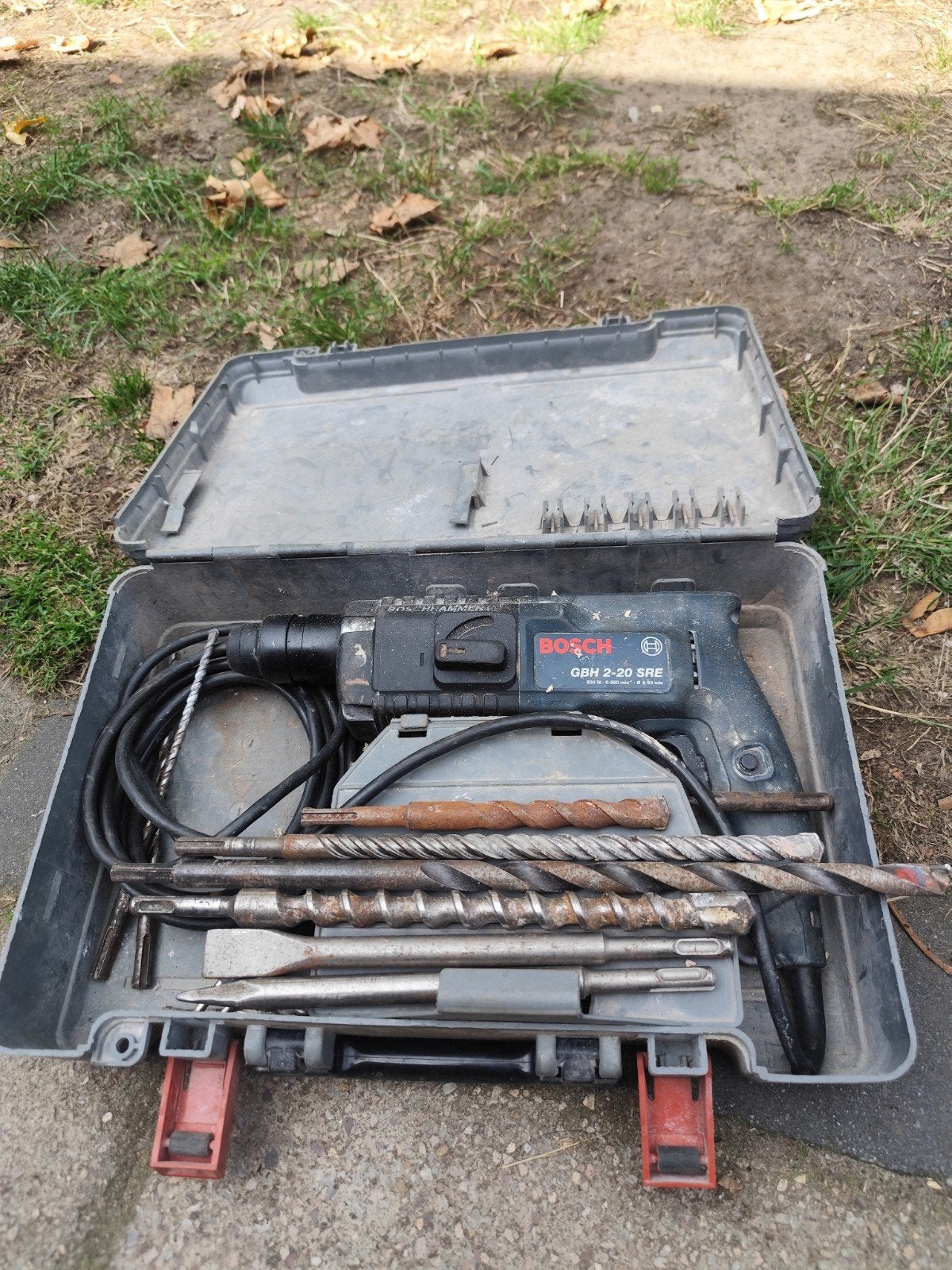 Bosch Boorhamer GBH 2-20 SRE met accessoires, Boor- en/of Breekhamer, Ophalen of Verzenden, Variabele snelheid, Gebruikt