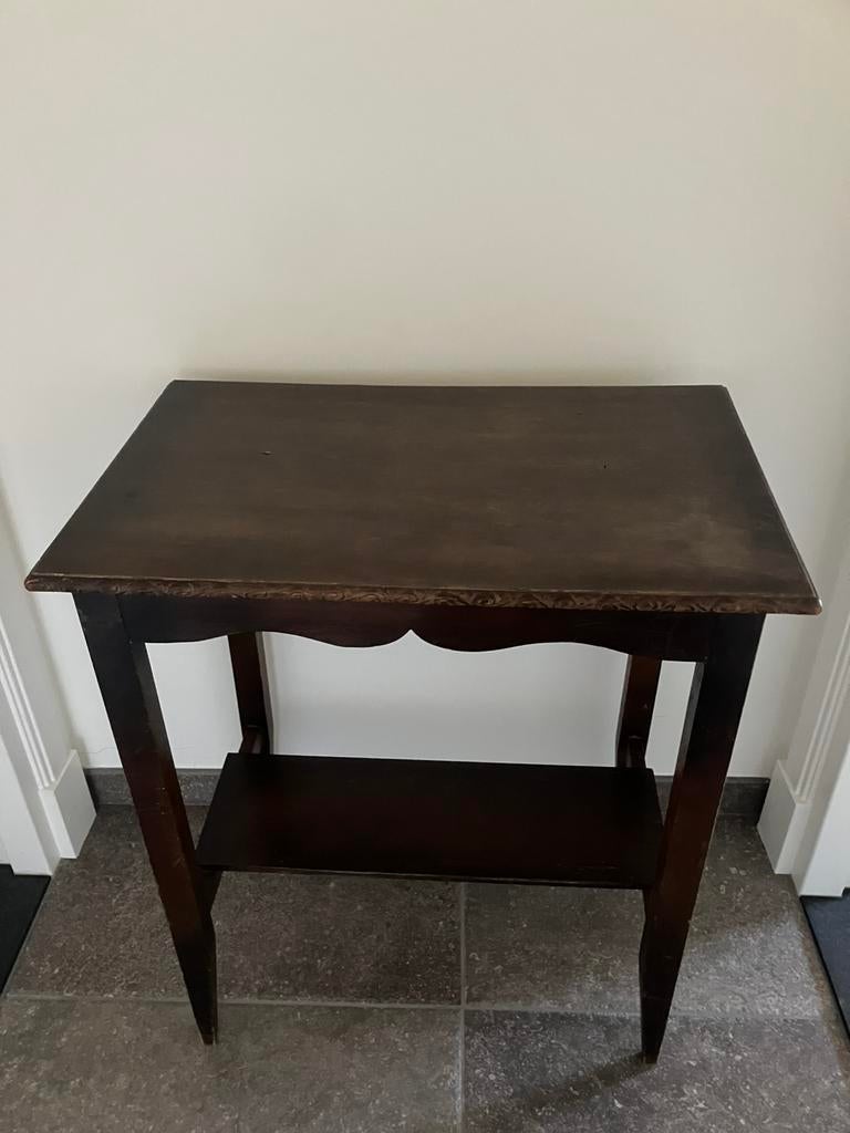 Antiek tafeltje, Huis en Inrichting, Tafels | Sidetables, Ophalen, 50 tot 100 cm, Zo goed als nieuw, 25 tot 50 cm