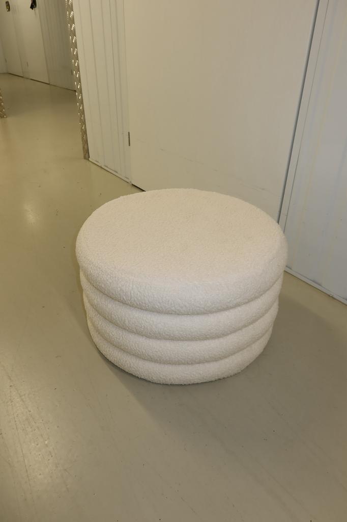 Teddy Poef creme/beige 55x32cm, Rond, Ophalen of Verzenden, Zo goed als nieuw, Stof