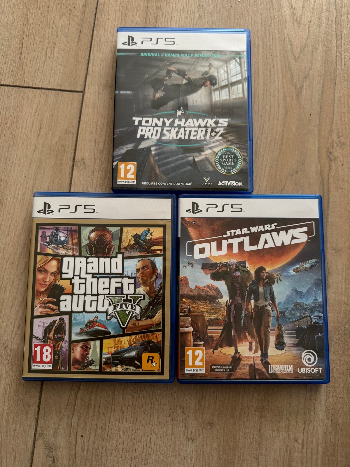 3 PS5 Games: GTA V, Tony Hawk's Pro Skater, Star Wars Outl, Online, Vanaf 18 jaar, Overige genres, 1 speler